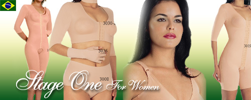 Stage One - medical garments are recommended for use during the first days following surgery because they have a hook-and-eye closure that permits an easy fitting. These include girdles, compression vests, bras and body suits for use following cosmetic surgery, liposuction, breast surgery and reconstruction. We feature garments for post-surgical therapy to the upper body, lower body, legs, arms, hands, face and neck.(Information provided and recommended by Manufacture). Nivel Uno - son fajas medicas recomendada durante los primeros dias siguiente de su operación para la mayor comodidad conveniente. Esto incluye, fajas, chaleco de compression, brassieres, y body modeladoras para uso de cirugias cosmeticas, liposucción, senos, y reconstrucción general. El enlace que ofrecemos son fajas post quirurjicas para el cuerpo completo incluyendo brazos, piernas, manos, manos, y cuello. (Información y recomendación de la fabrica).