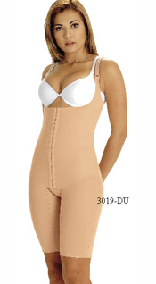 3019-DU: Body Suit Above Knee, Double Reinforced Throughout, Front Closure without bra, Adjustable Straps, Open Crotch  3019-DU: Body Suit Above Knee, Double Reinforced Throughout, Front Closure without bra, Adjustable Straps, Open Crotch  3019-DU: Body Modelador arriba de la rodilla, Doble resfuerzo en la faja completa, Cierre delantero, brassier no incluido, Tiras Ajustable, Abertura entre las piernas. 