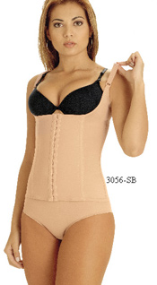 3056-SB: Female Abdominal Support without Bra, Reinforced Abdomen, Front Closure, Adjustable Straps. Panty Not included.   3056-SB: Soporte Abdominal Femenino sin Brasier, Resfuerzo de abdomen, Cierre delantero, tiras ajustable. Panty No incluido.  